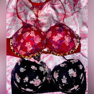 Set of 2 PINK Victoria Secret Date Push Up Bras 36DD